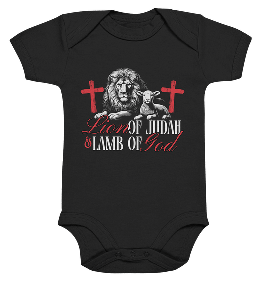 Lion of Judah & Lamb of God – Die zwei Seiten von Jesus - Organic Baby Bodysuit - Kids & Babys - Black - GfoitMa
