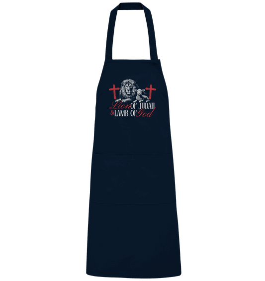 Lion of Judah & Lamb of God – Die zwei Seiten von Jesus - Organic Grillschürze - Home & Living - Navy - GfoitMa