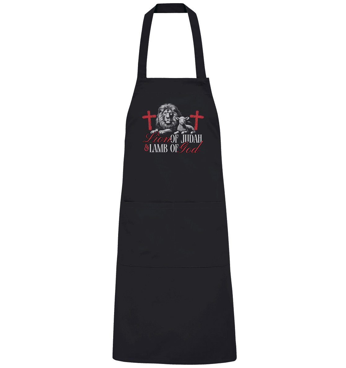 Lion of Judah & Lamb of God – Die zwei Seiten von Jesus - Organic Grillschürze - Home & Living - Black - GfoitMa