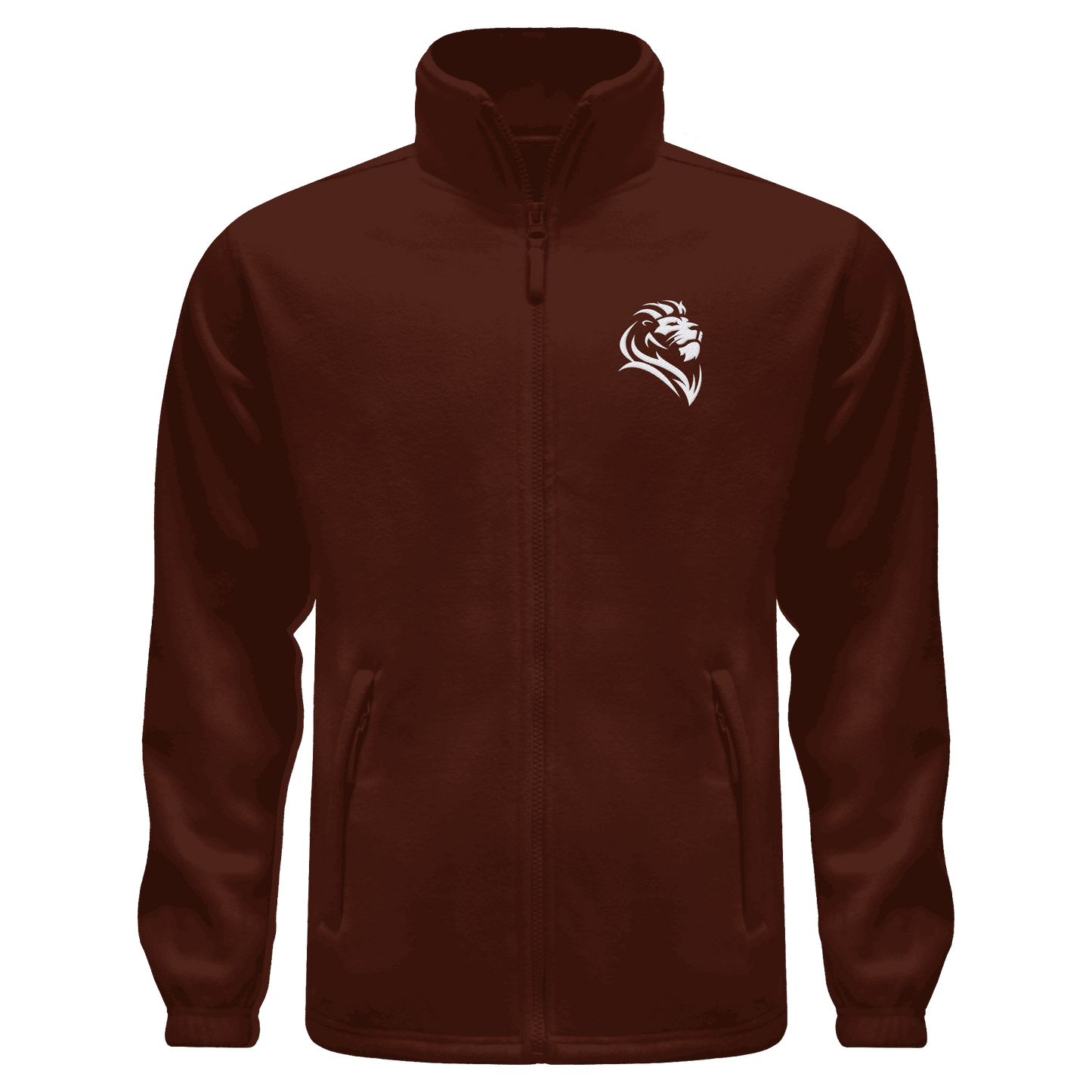 Löwe von Juda (Stick) | Christliche Kleidung - Fleece Jacket - Jacken/ Zipper - Dark Chocolate - GfoitMa