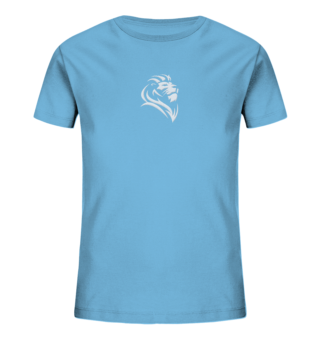 Löwe von Juda (Stick) | Christliche Kleidung - Kids Organic Shirt (Stick) - Kids & Babys - Aqua Blue - GfoitMa