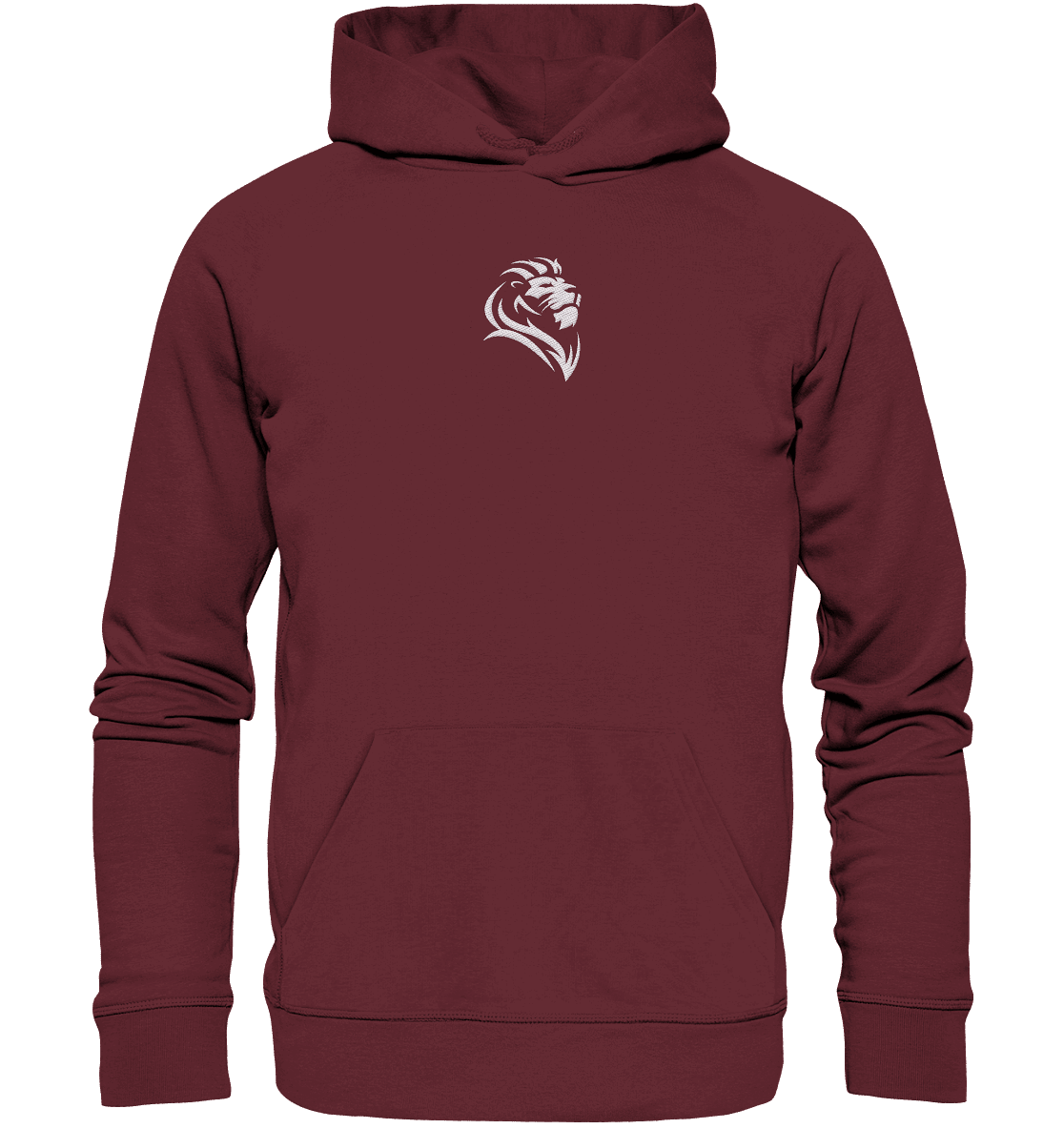 Löwe von Juda (Stick) | Christliche Kleidung - Organic Hoodie (Stick) - Hoodies - Burgundy - GfoitMa
