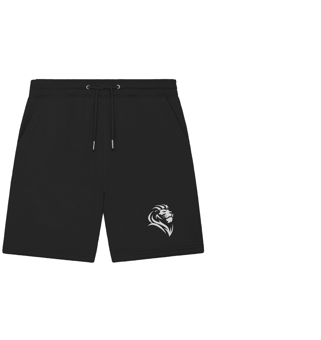 Löwe von Juda (Stick) | Christliche Kleidung - Organic Jogger Shorts (Stick) - Hosen - Black - GfoitMa