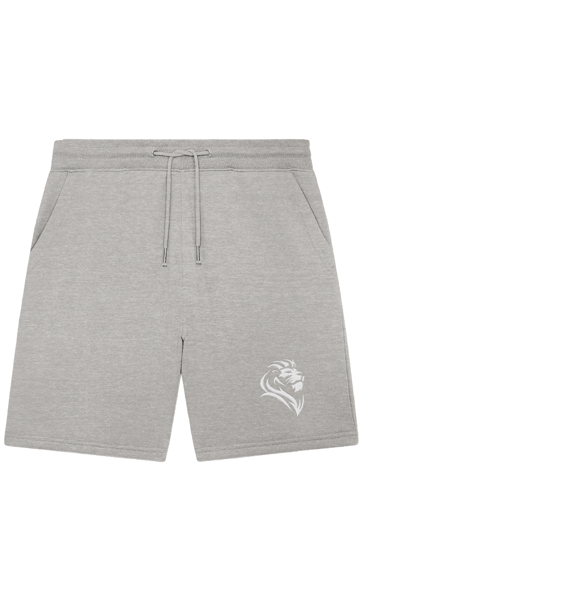 Löwe von Juda (Stick) | Christliche Kleidung - Organic Jogger Shorts (Stick) - Hosen - Heather Grey - GfoitMa