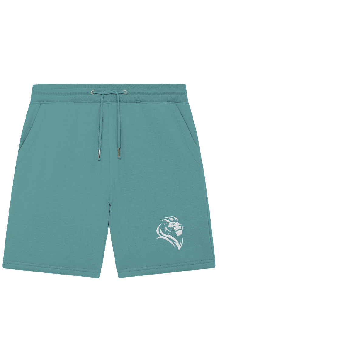 Löwe von Juda (Stick) | Christliche Kleidung - Organic Jogger Shorts (Stick) - Hosen - Teal Monstera - GfoitMa