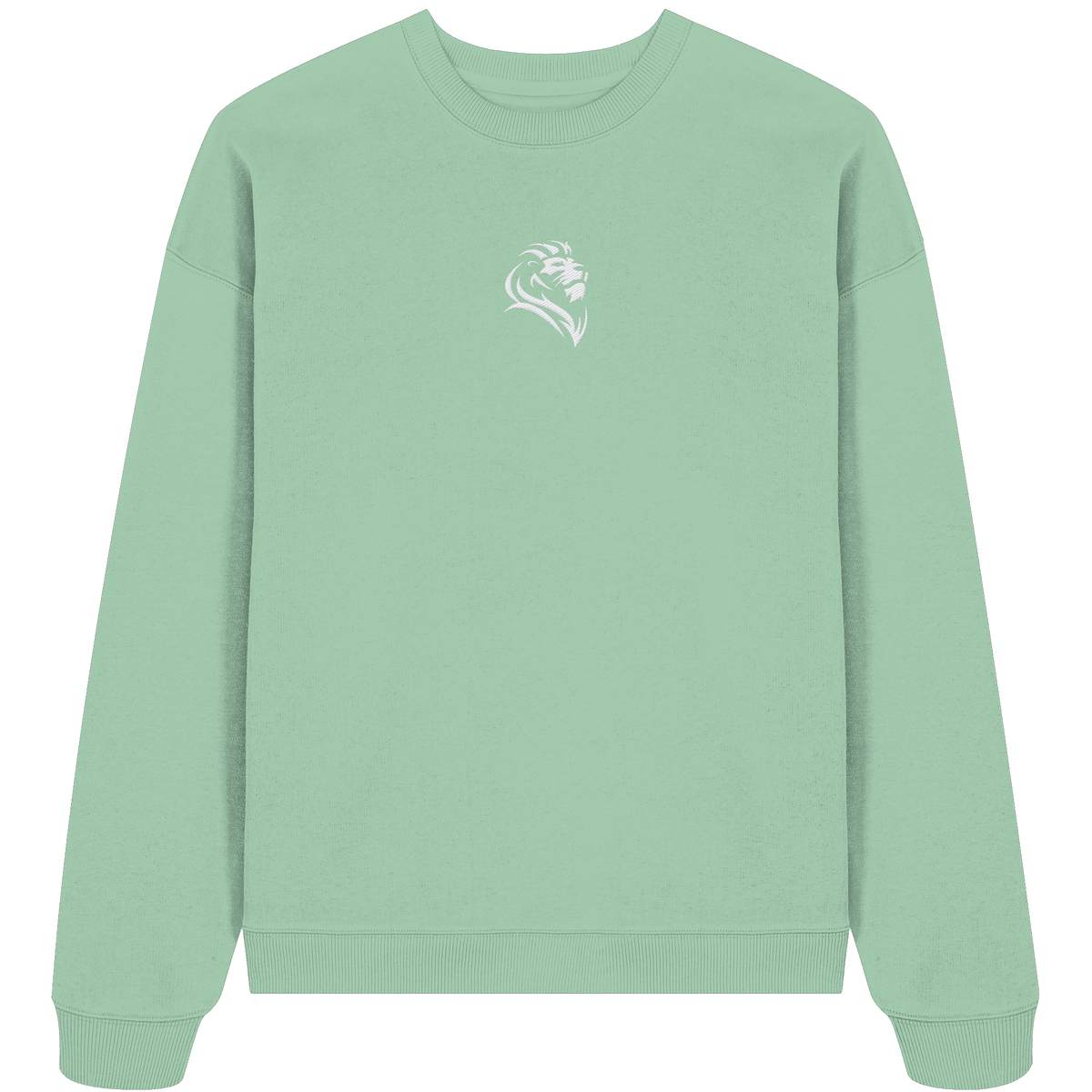 Löwe von Juda (Stick) | Christliche Kleidung - Organic Oversize Sweatshirt (Stick) - Sweatshirts - Misty Jade - GfoitMa