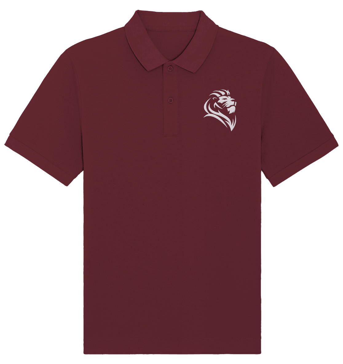 Löwe von Juda (Stick) | Christliche Kleidung - Organic Poloshirt (Stick) - Unisex-Shirts - Burgundy - GfoitMa