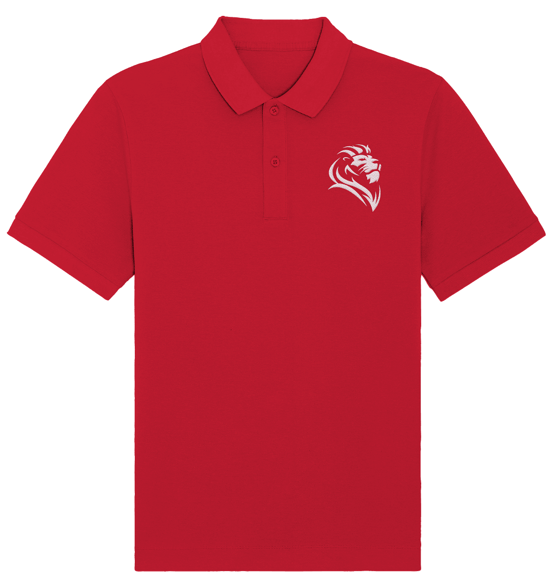 Löwe von Juda (Stick) | Christliche Kleidung - Organic Poloshirt (Stick) - Unisex-Shirts - Red - GfoitMa