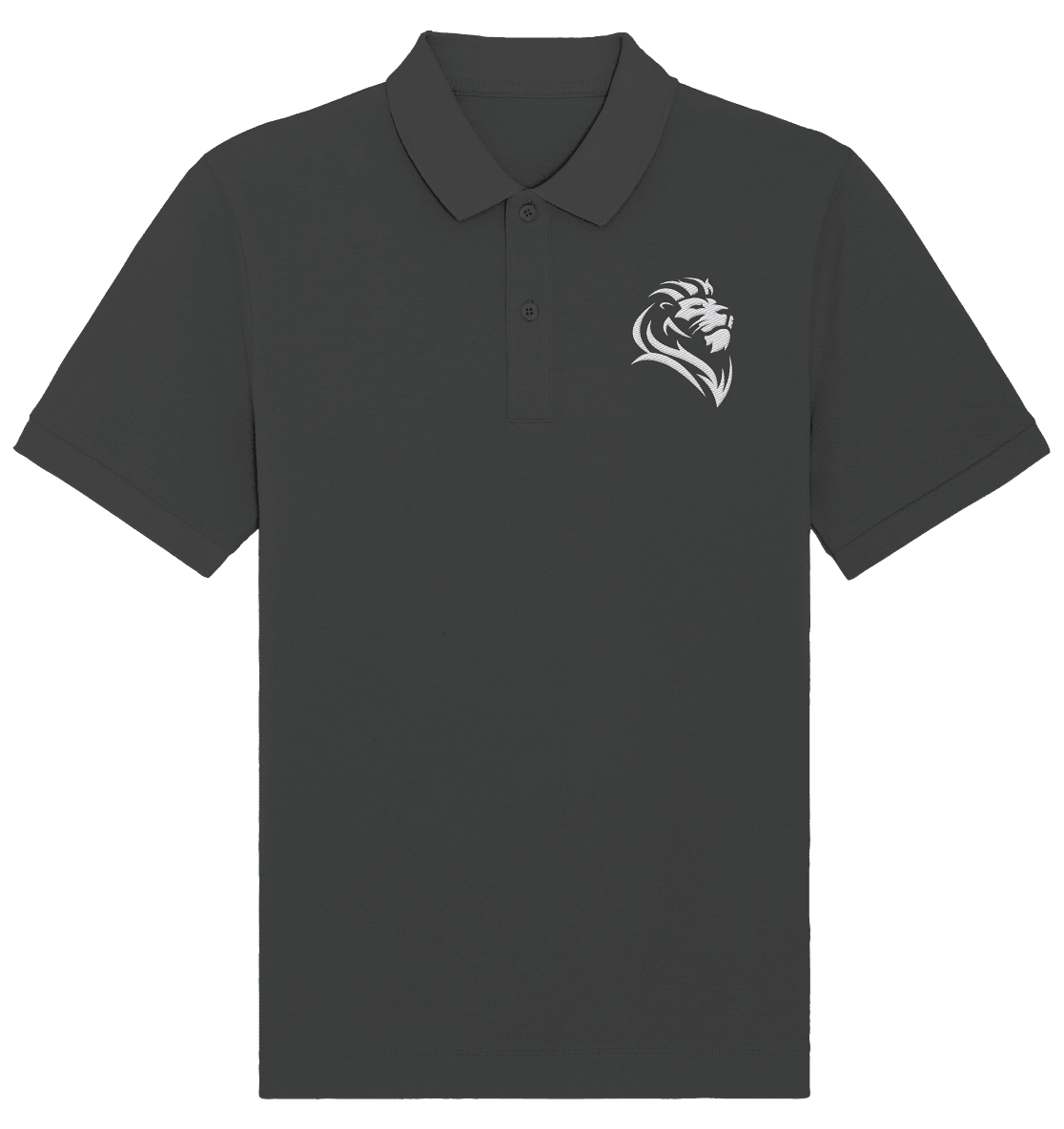 Löwe von Juda (Stick) | Christliche Kleidung - Organic Poloshirt (Stick) - Unisex-Shirts - Anthracite - GfoitMa