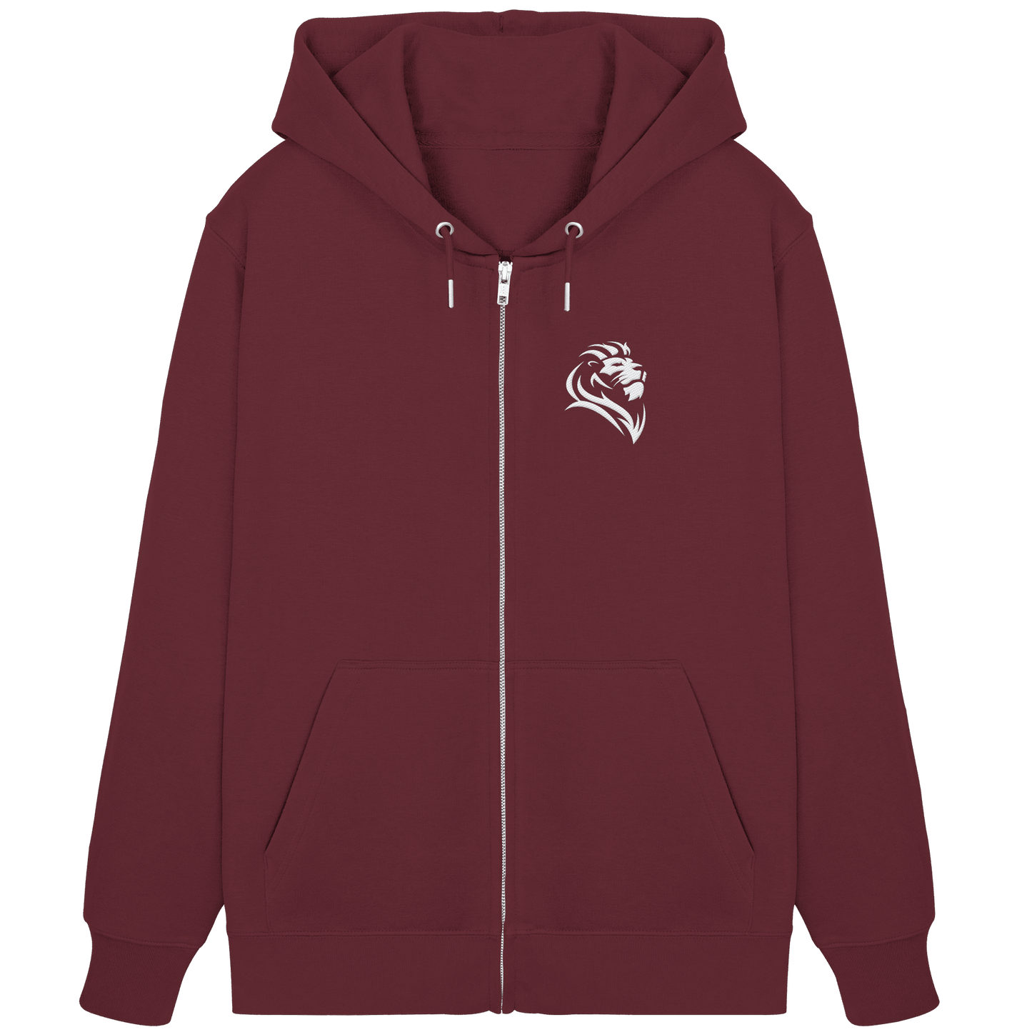 Löwe von Juda (Stick) | Christliche Kleidung - Organic Zipper (Stick) - Jacken/ Zipper - Burgundy - GfoitMa