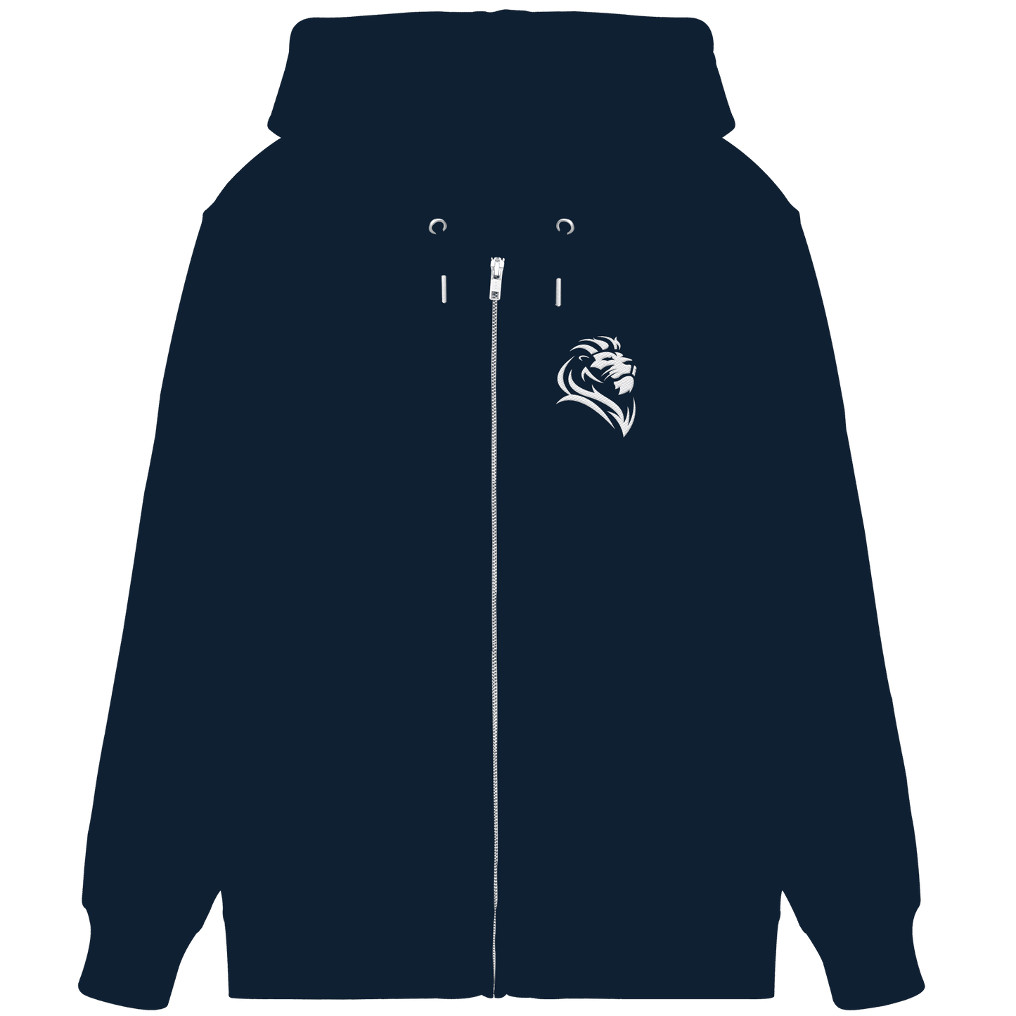 Löwe von Juda (Stick) | Christliche Kleidung - Organic Zipper (Stick) - Jacken/ Zipper - French Navy - GfoitMa