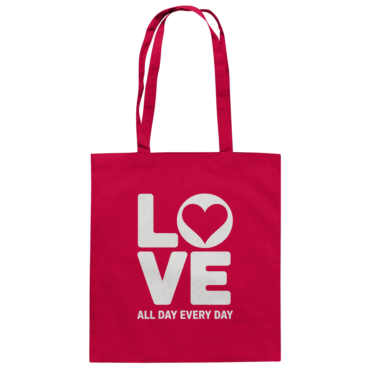 Love All Day Every Day | Love Design - Baumwolltasche - Taschen - Classic Red - GfoitMa