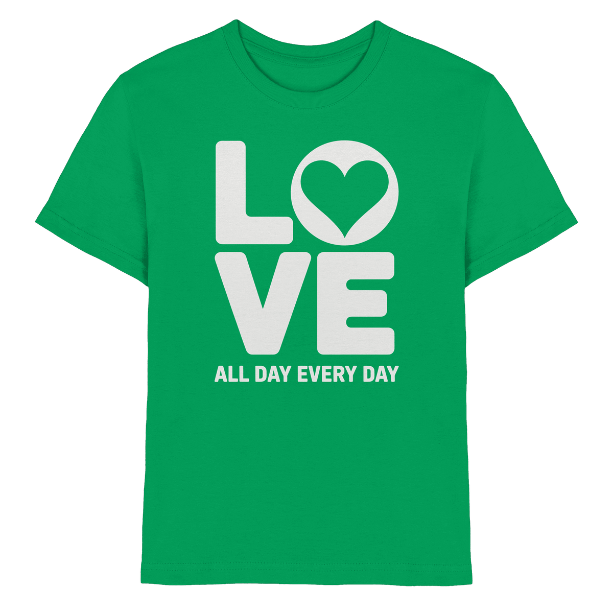 Love All Day Every Day | Love Design - Kids Premium Shirt - Kids & Babys - Kelly Green - GfoitMa
