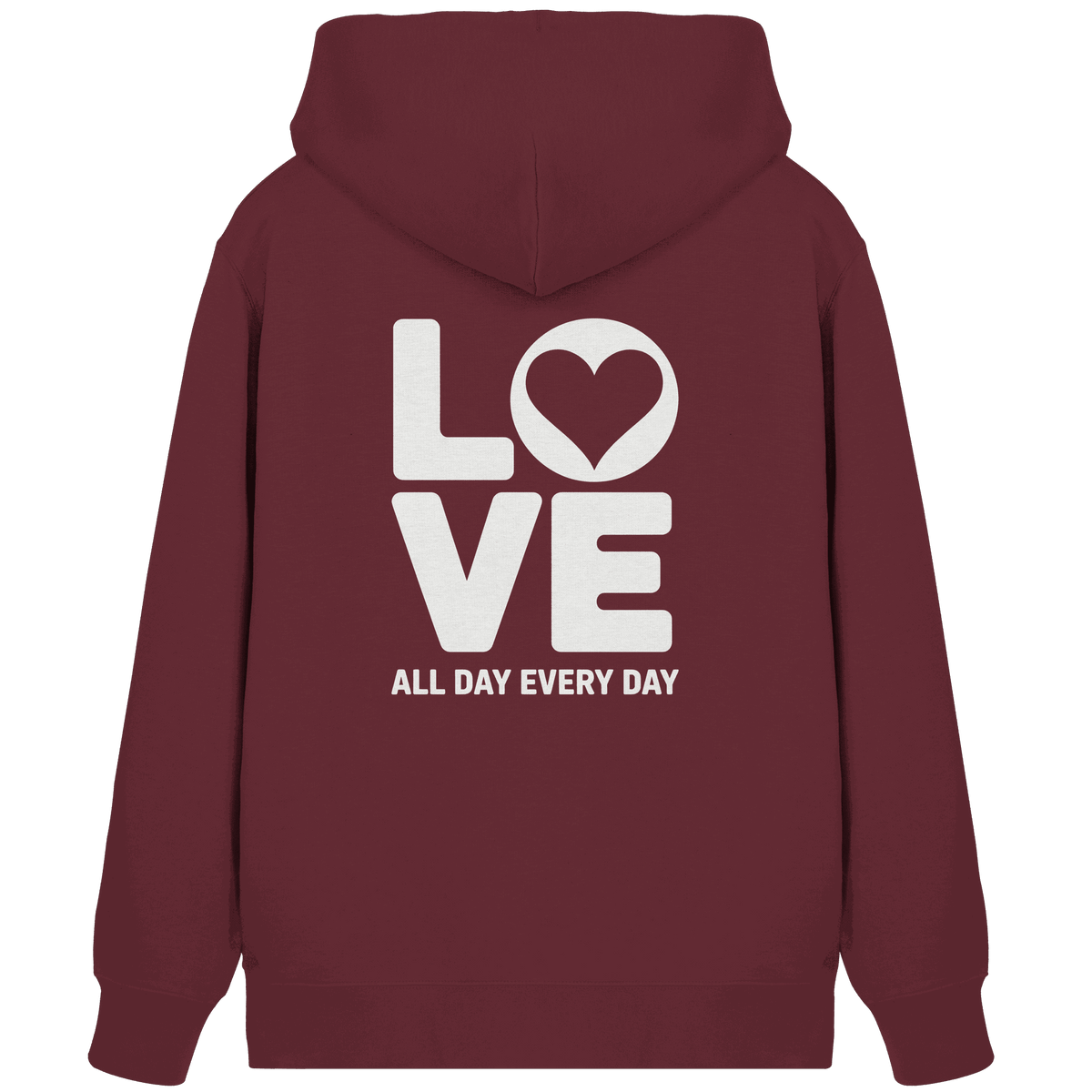 Love All Day Every Day | Love Design - Organic Zipper - Jacken/ Zipper - Burgundy - GfoitMa