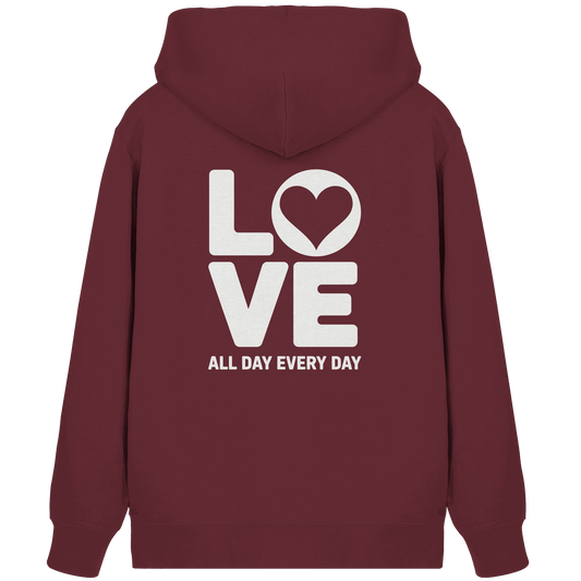 Love All Day Every Day | Love Design - Organic Zipper - Jacken/ Zipper - Burgundy - GfoitMa