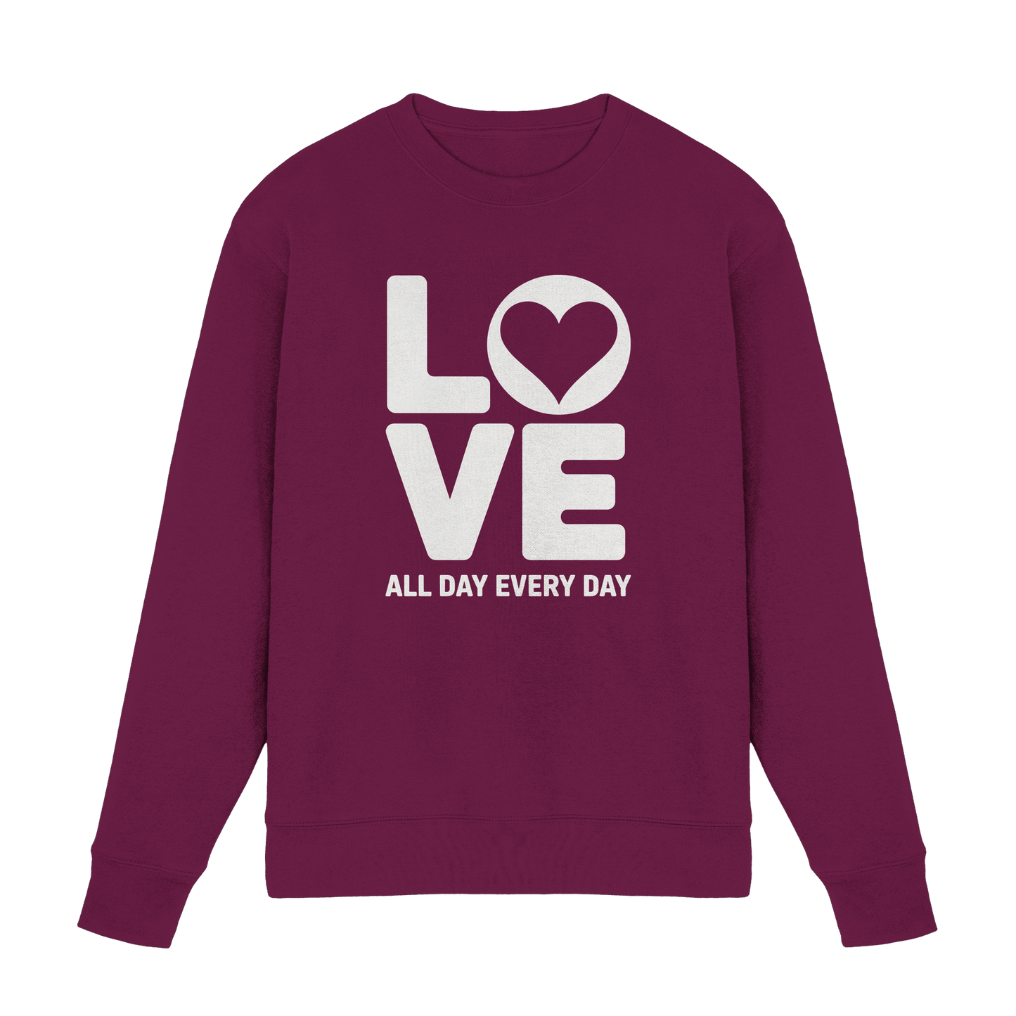 Love All Day Every Day | Love Design - Premium Sweatshirt - Sweatshirts - Burgund - GfoitMa