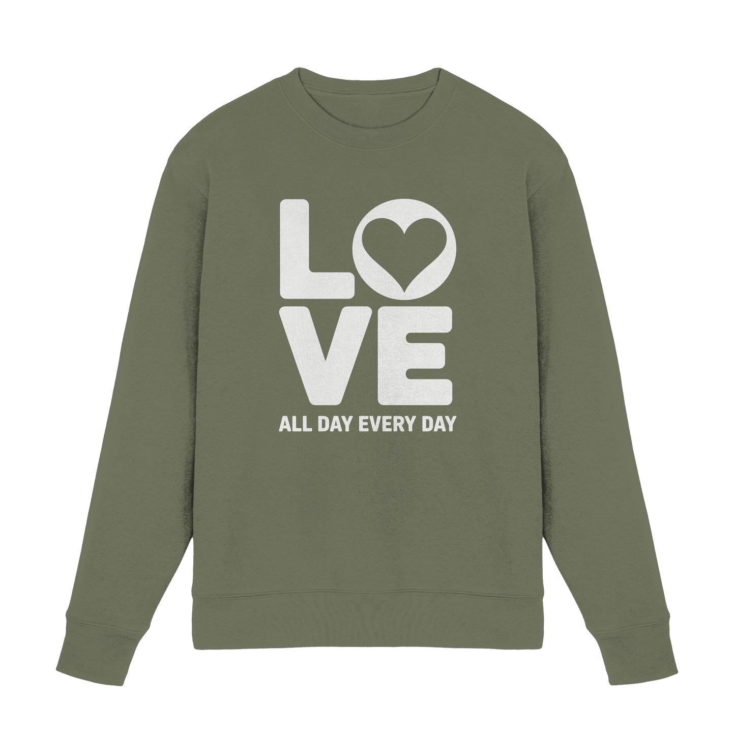 Love All Day Every Day | Love Design - Premium Sweatshirt - Sweatshirts - Classic Olive - GfoitMa