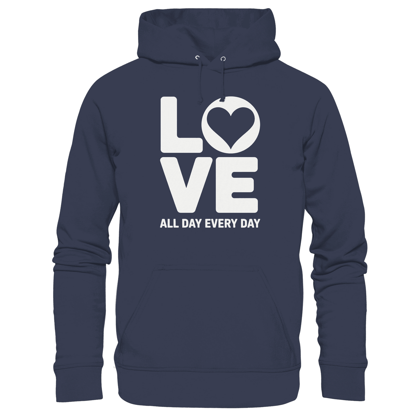 Love All Day Every Day | Love Design - Premium Unisex Hoodie - Hoodies - Deep Navy - GfoitMa