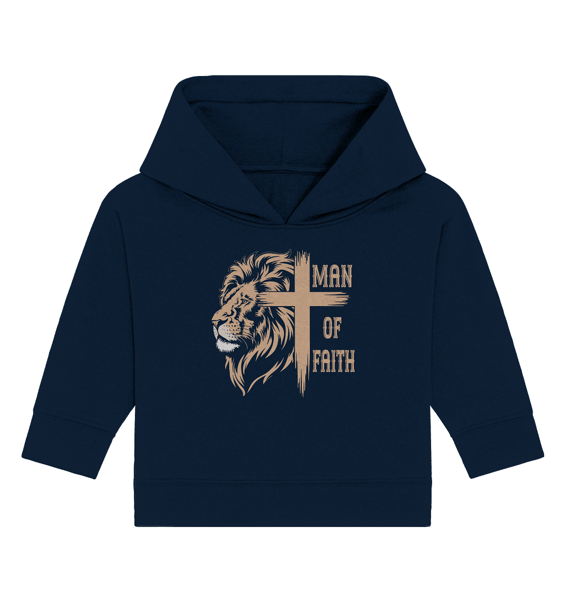 Man of Faith | Christliche Designs - Baby Organic Hoodie - Kids & Babys - French Navy - GfoitMa