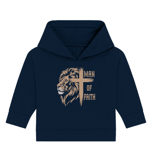 Man of Faith | Christliche Designs - Baby Organic Hoodie - Kids & Babys - French Navy - GfoitMa