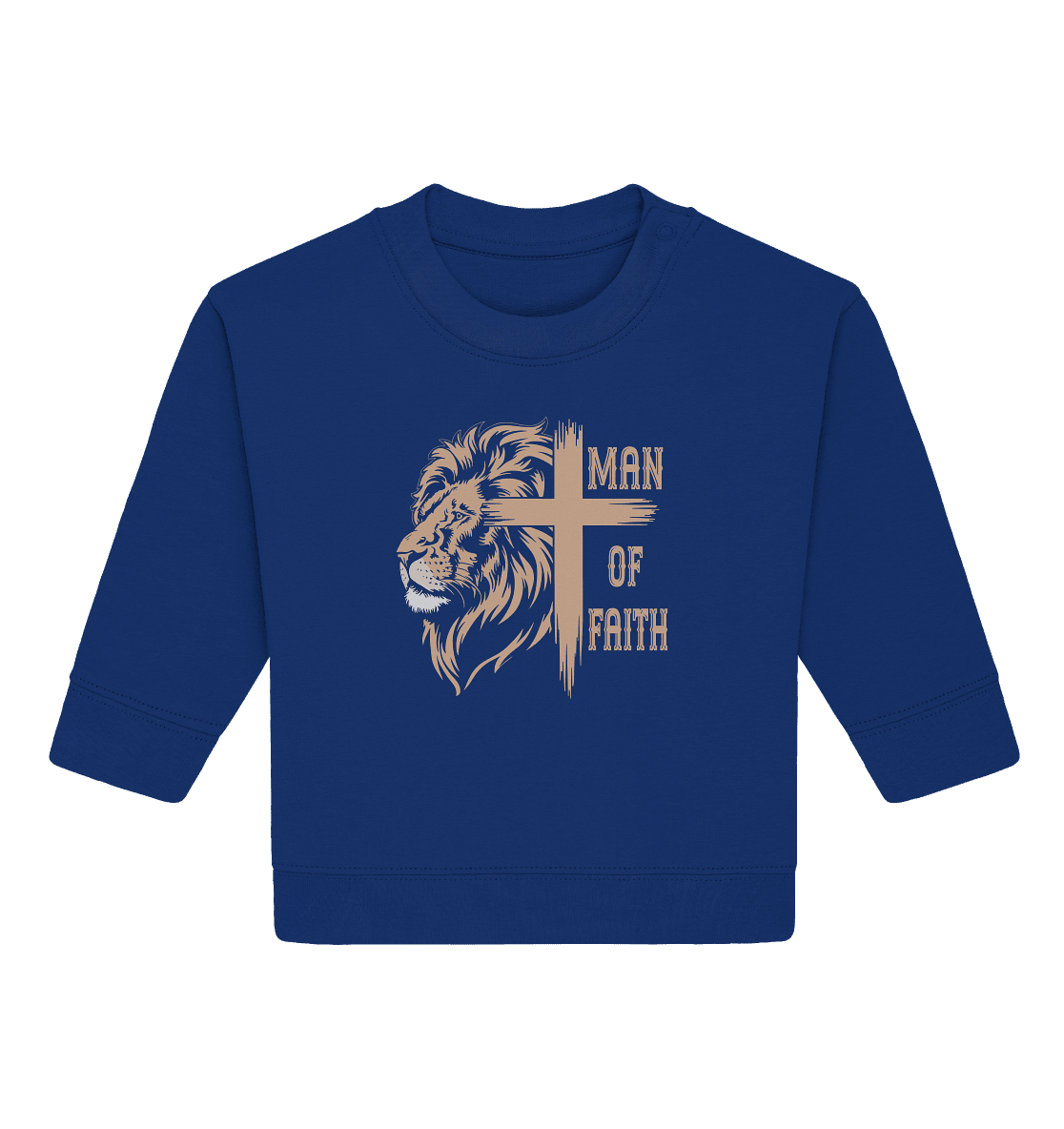 Man of Faith | Christliche Designs - Baby Organic Sweatshirt - Kids & Babys - Majorelle Blue - GfoitMa
