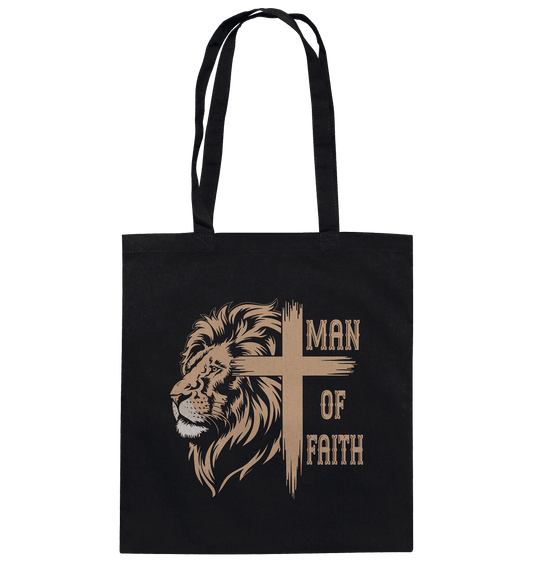 Man of Faith | Christliche Designs - Baumwolltasche - Taschen - Black - GfoitMa