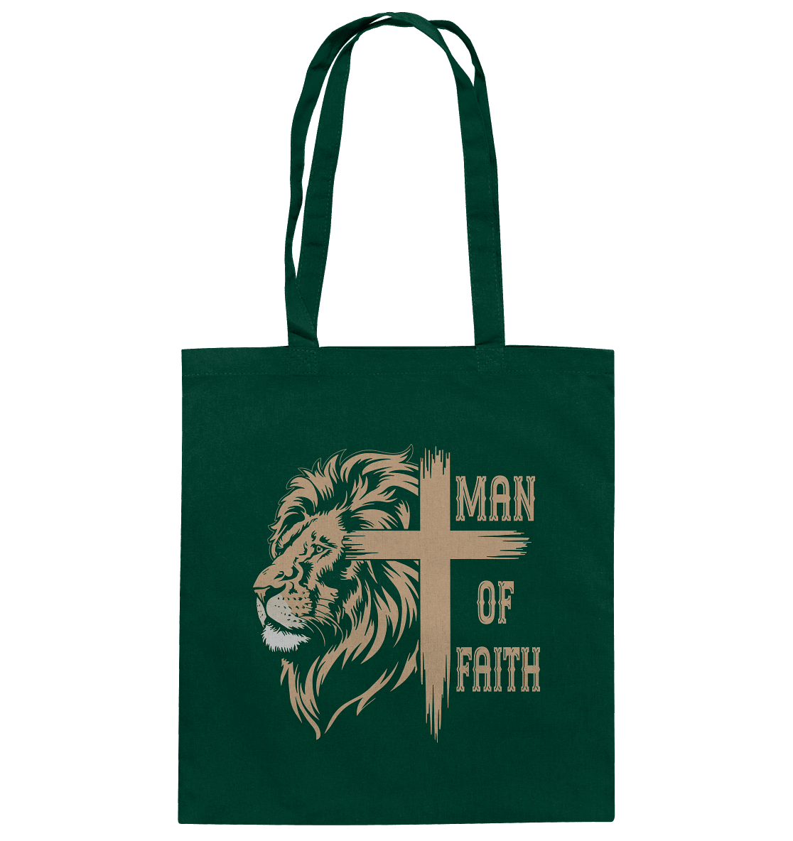 Man of Faith | Christliche Designs - Baumwolltasche - Taschen - Bottle Green - GfoitMa