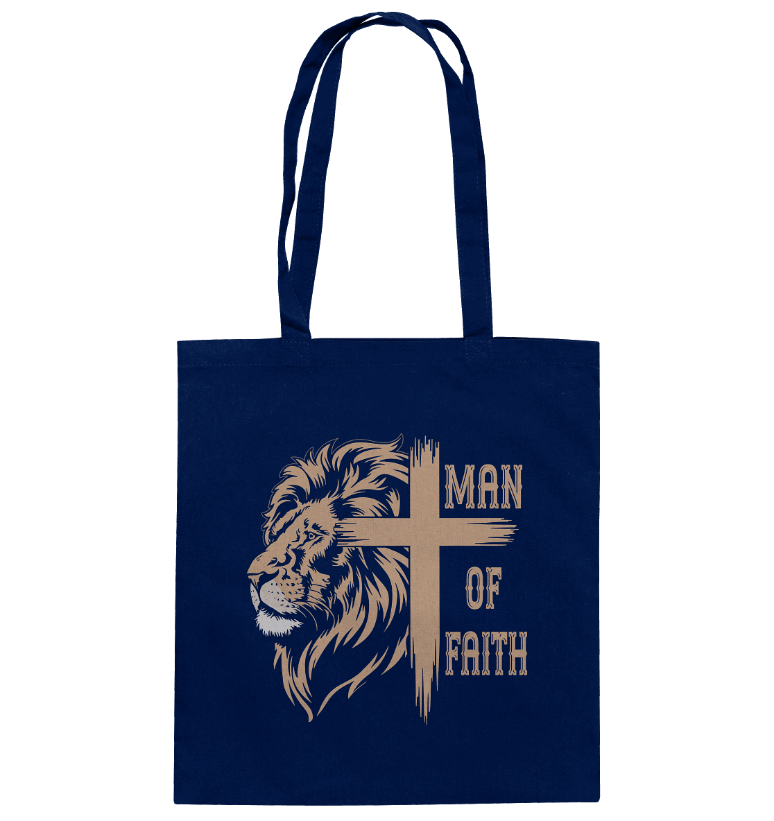Man of Faith | Christliche Designs - Baumwolltasche - Taschen - French Navy - GfoitMa