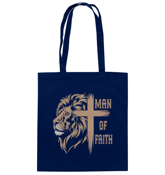 Man of Faith | Christliche Designs - Baumwolltasche - Taschen - French Navy - GfoitMa