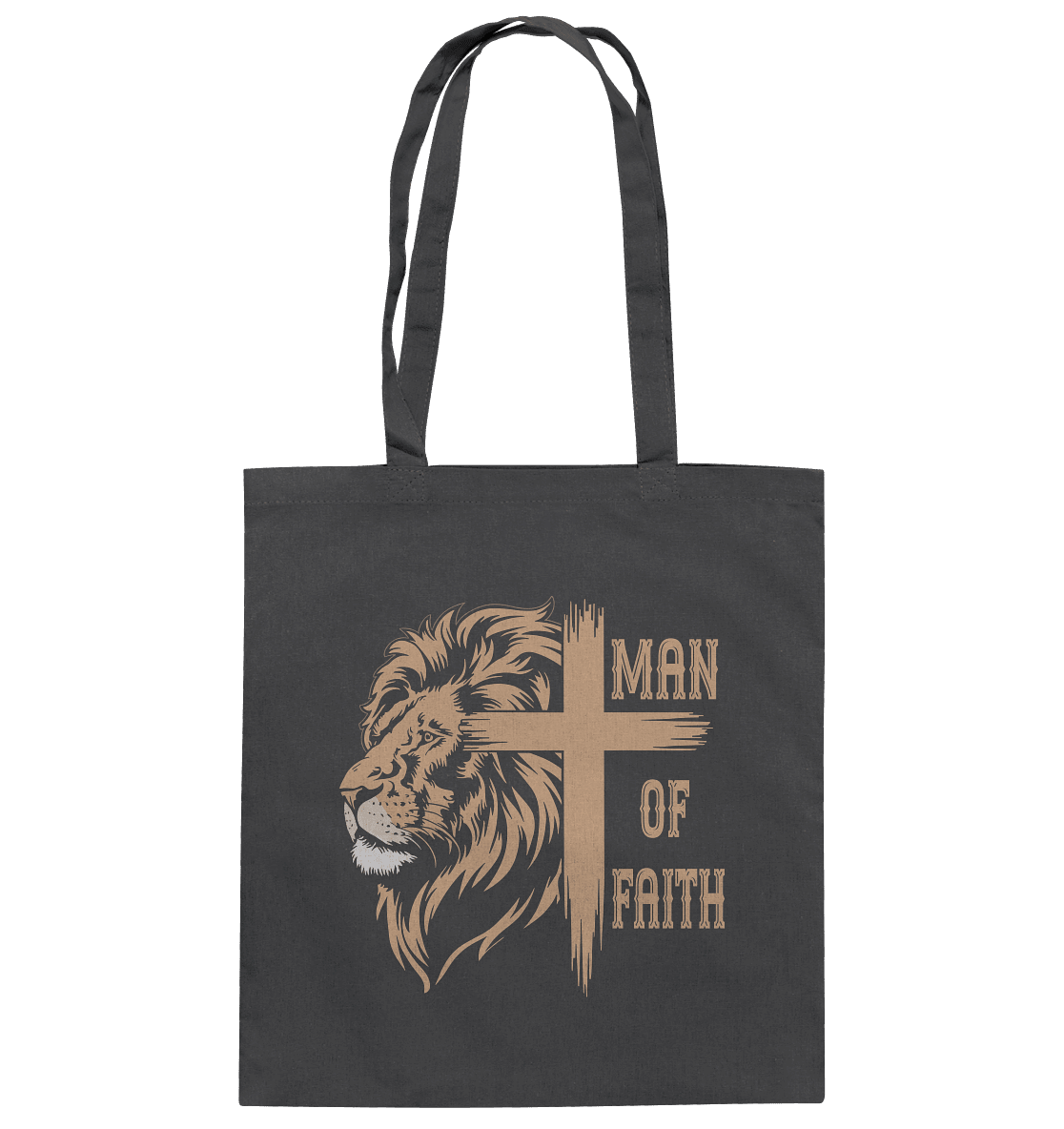 Man of Faith | Christliche Designs - Baumwolltasche - Taschen - Graphite Grey - GfoitMa