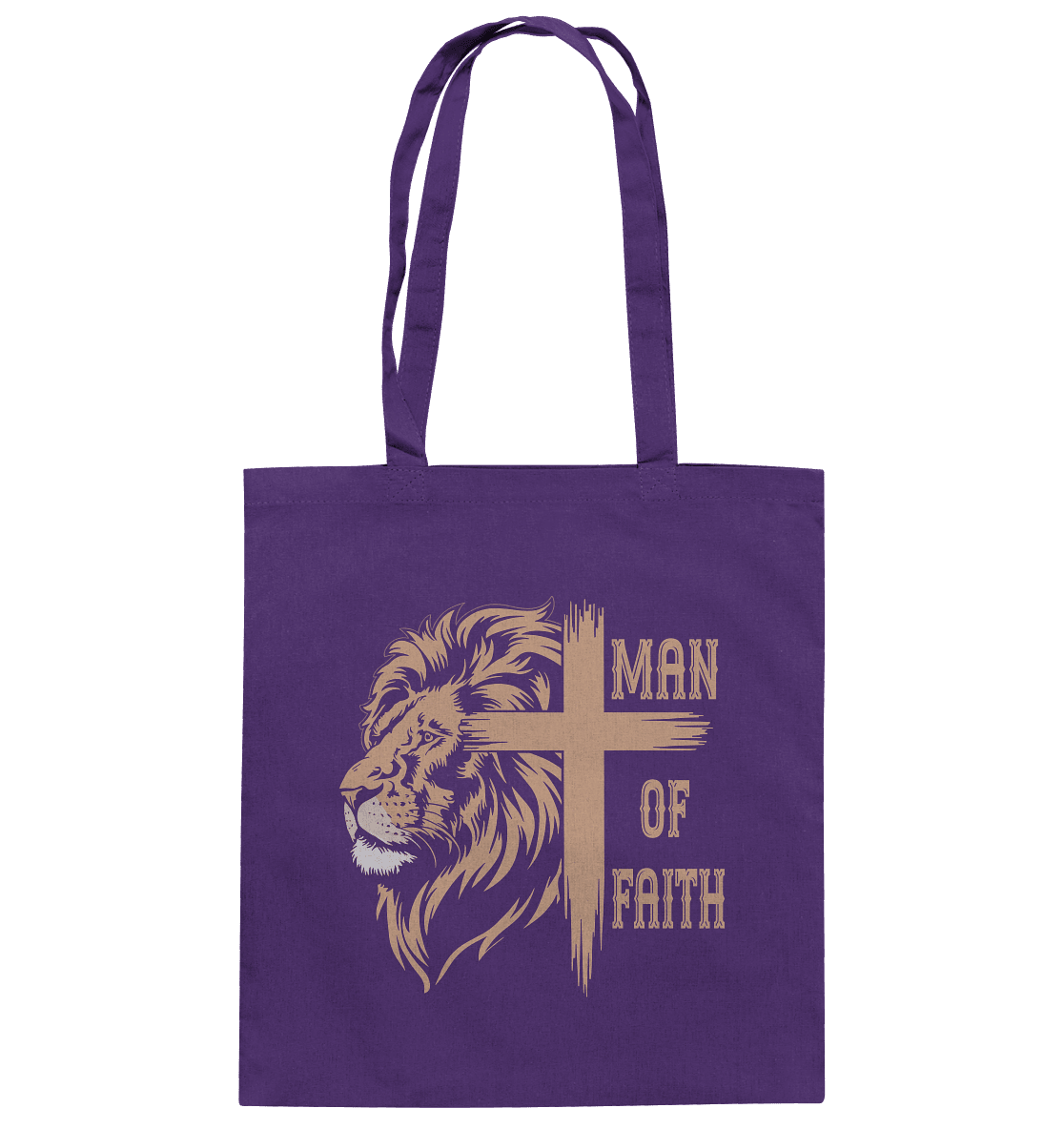 Man of Faith | Christliche Designs - Baumwolltasche - Taschen - Purple - GfoitMa