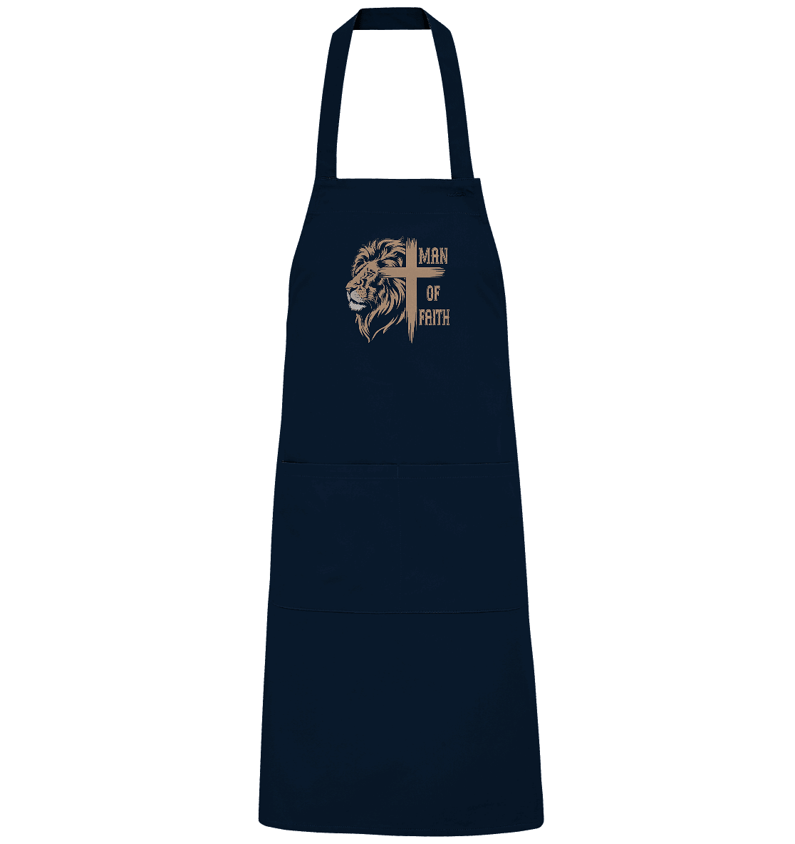 Man of Faith | Christliche Designs - Organic Grillschürze - Home & Living - Navy - GfoitMa