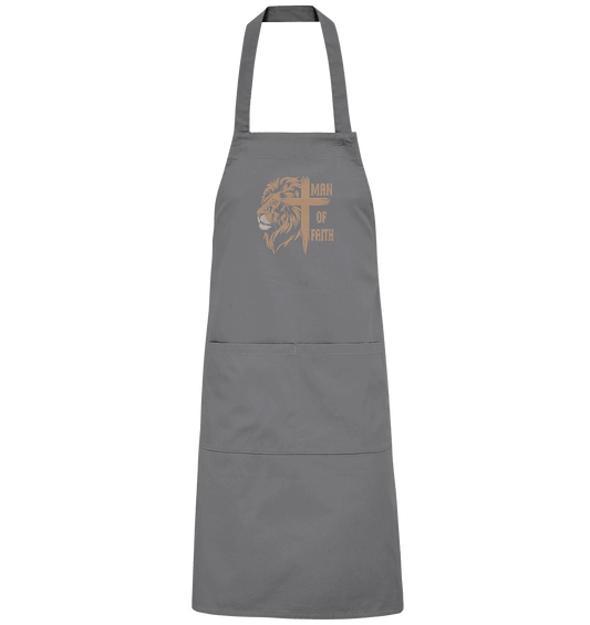Man of Faith | Christliche Designs - Organic Grillschürze - Home & Living - Dark Grey (Solid) - GfoitMa