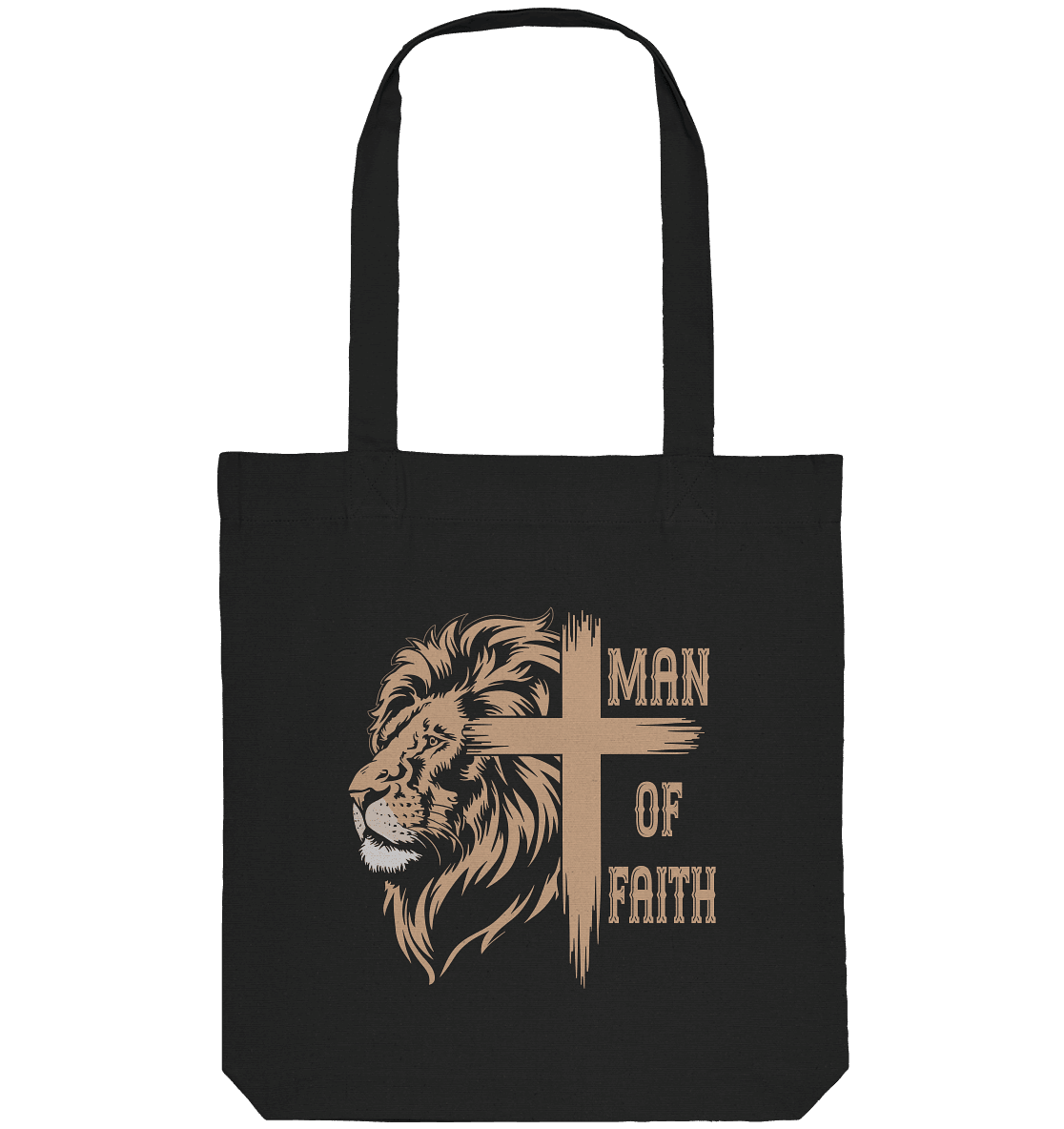 Man of Faith | Christliche Designs - Organic Tote-Bag - Taschen - Black - GfoitMa