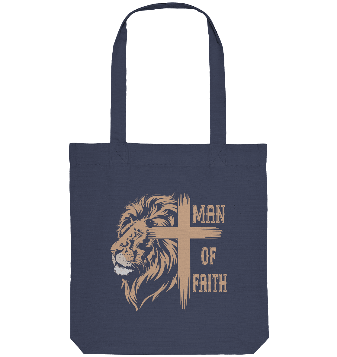 Man of Faith | Christliche Designs - Organic Tote-Bag - Taschen - Midnight Blue - GfoitMa
