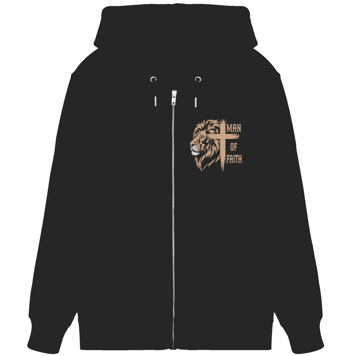 Man of Faith | Christliche Designs - Organic Zipper - Jacken/ Zipper - Black - GfoitMa