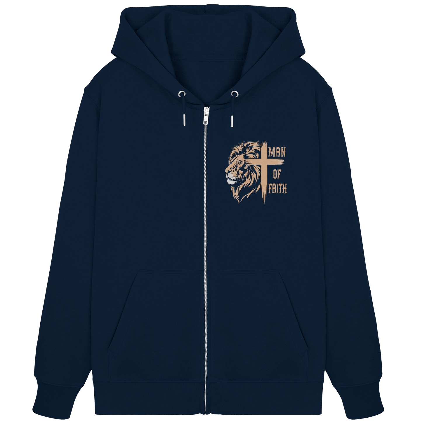 Man of Faith | Christliche Designs - Organic Zipper - Jacken/ Zipper - French Navy - GfoitMa