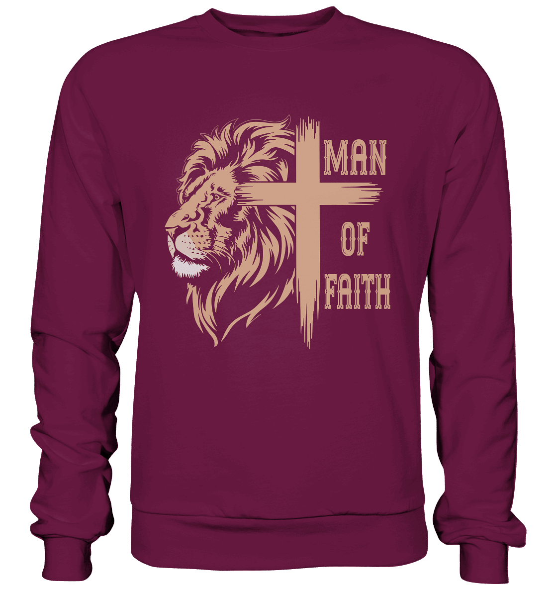 Man of Faith | Christliche Designs - Premium Sweatshirt - Sweatshirts - Burgund - GfoitMa
