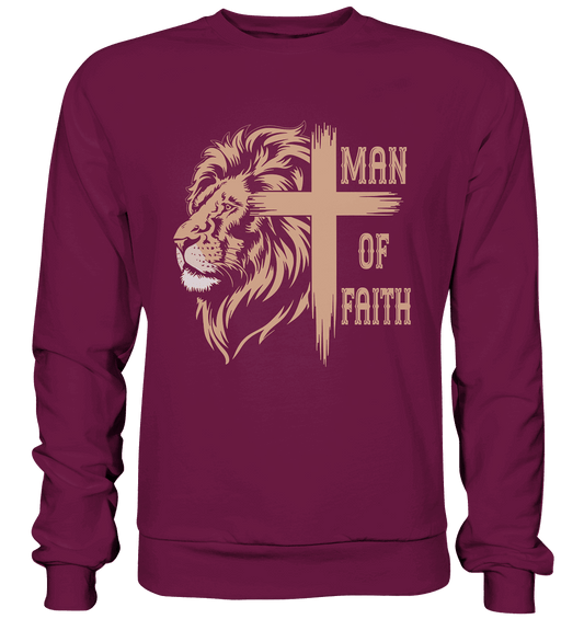 Man of Faith | Christliche Designs - Premium Sweatshirt - Sweatshirts - Burgund - GfoitMa