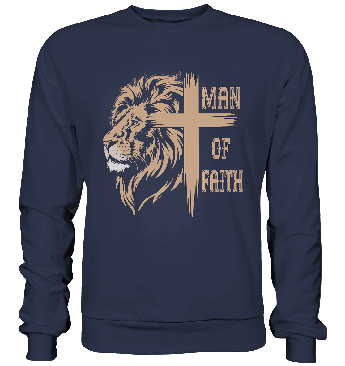 Man of Faith | Christliche Designs - Premium Sweatshirt - Sweatshirts - Deep Navy - GfoitMa