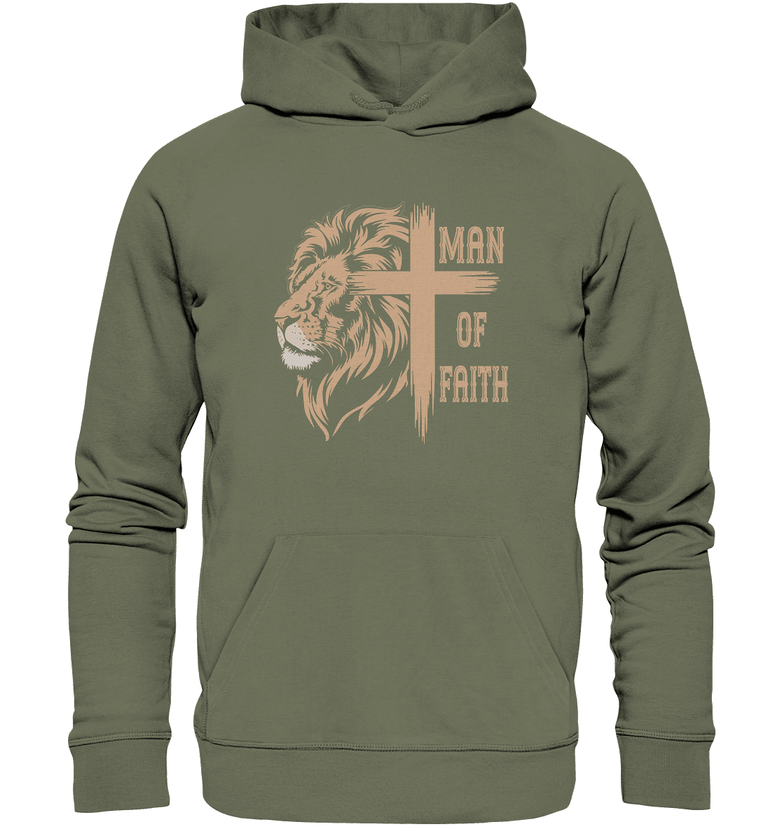 Man of Faith | Christliche Designs - Premium Unisex Hoodie - Hoodies - Classic Olive - GfoitMa