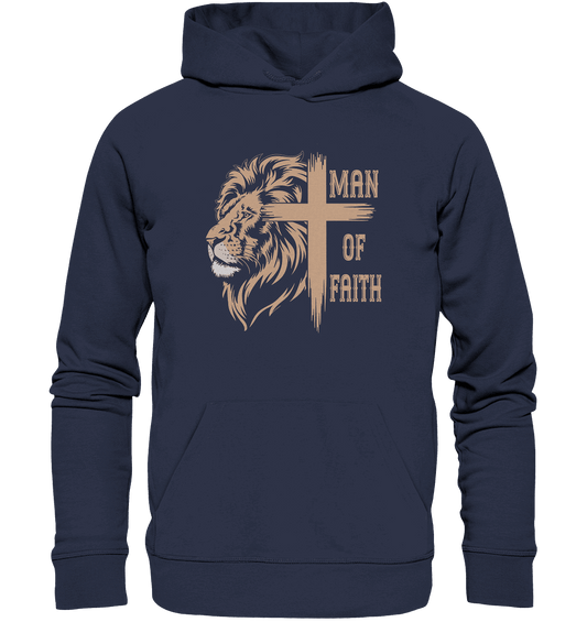 Man of Faith | Christliche Designs - Premium Unisex Hoodie - Hoodies - Deep Navy - GfoitMa