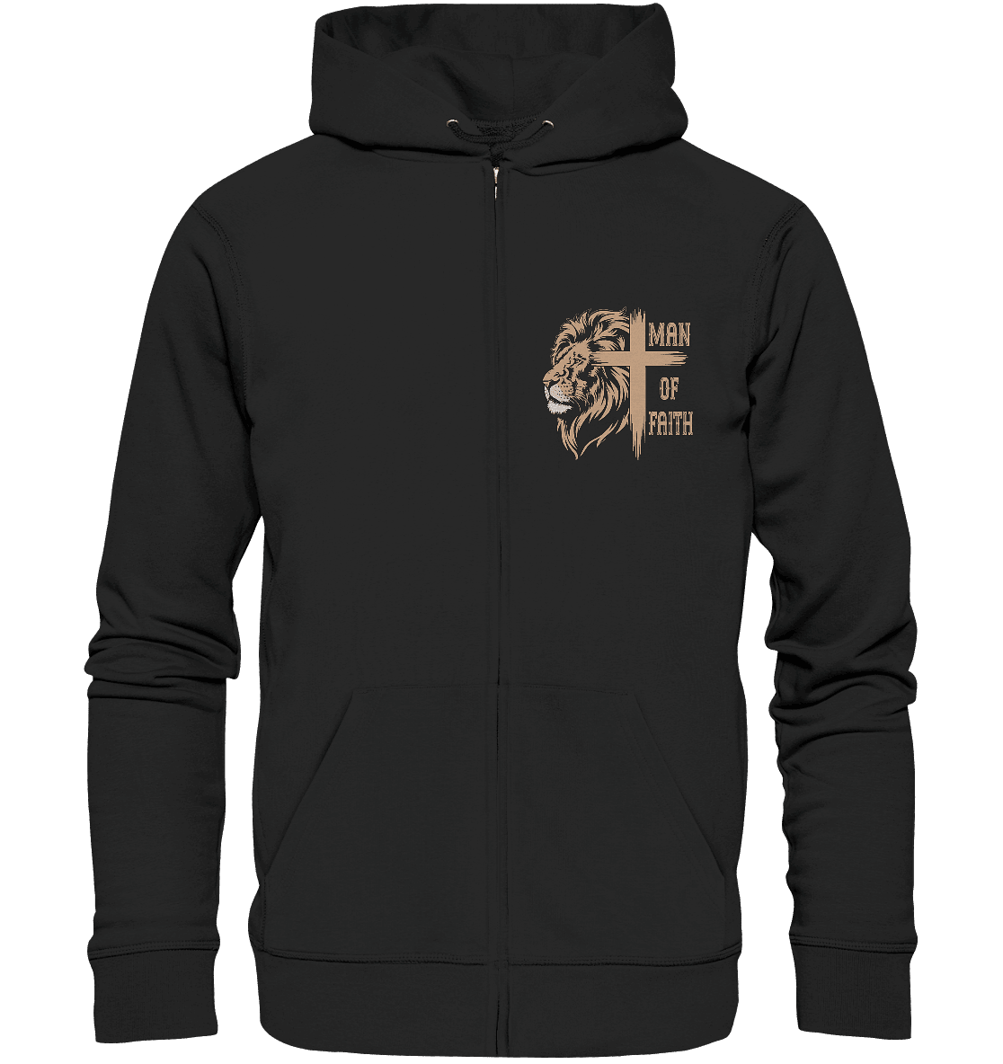 Man of Faith | Christliche Designs - Zipper - Jacken/ Zipper - Black Pure - GfoitMa