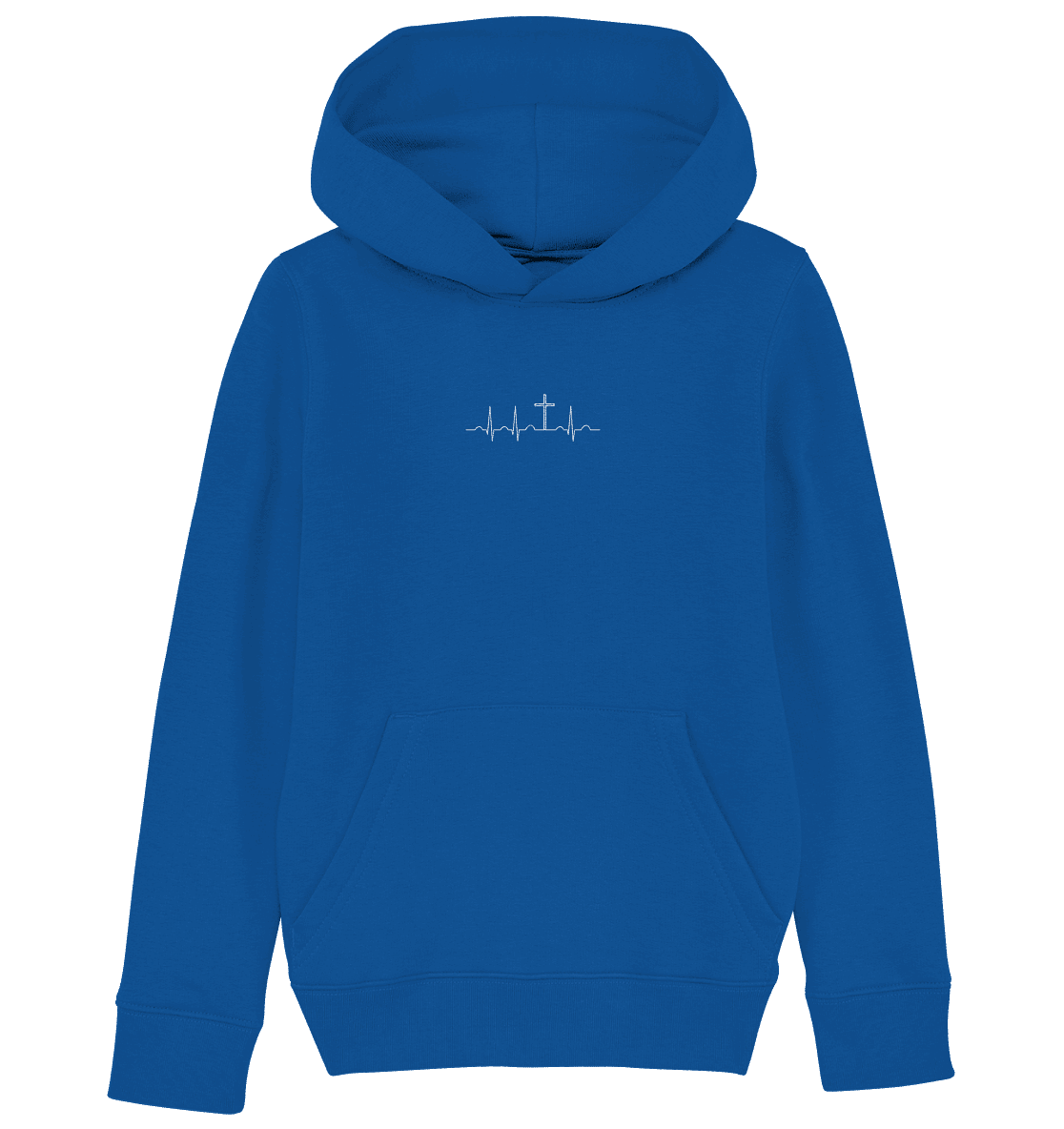 Mein Herz schlägt für Jesus - Kids Organic Hoodie (Stick) - Kids & Babys - Royal Blue - GfoitMa