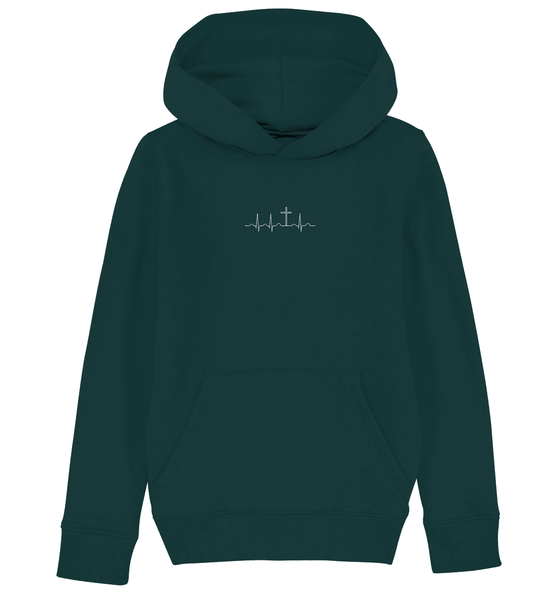 Mein Herz schlägt für Jesus - Kids Organic Hoodie (Stick) - Kids & Babys - Glazed Green - GfoitMa