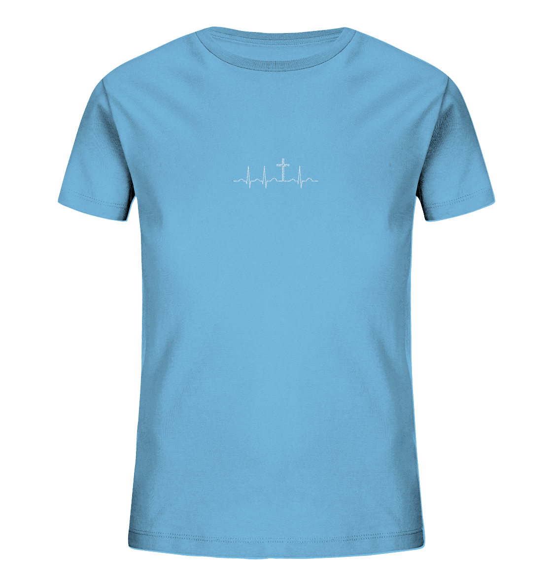 Mein Herz schlägt für Jesus - Kids Organic Shirt (Stick) - Kids & Babys - Aqua Blue - GfoitMa