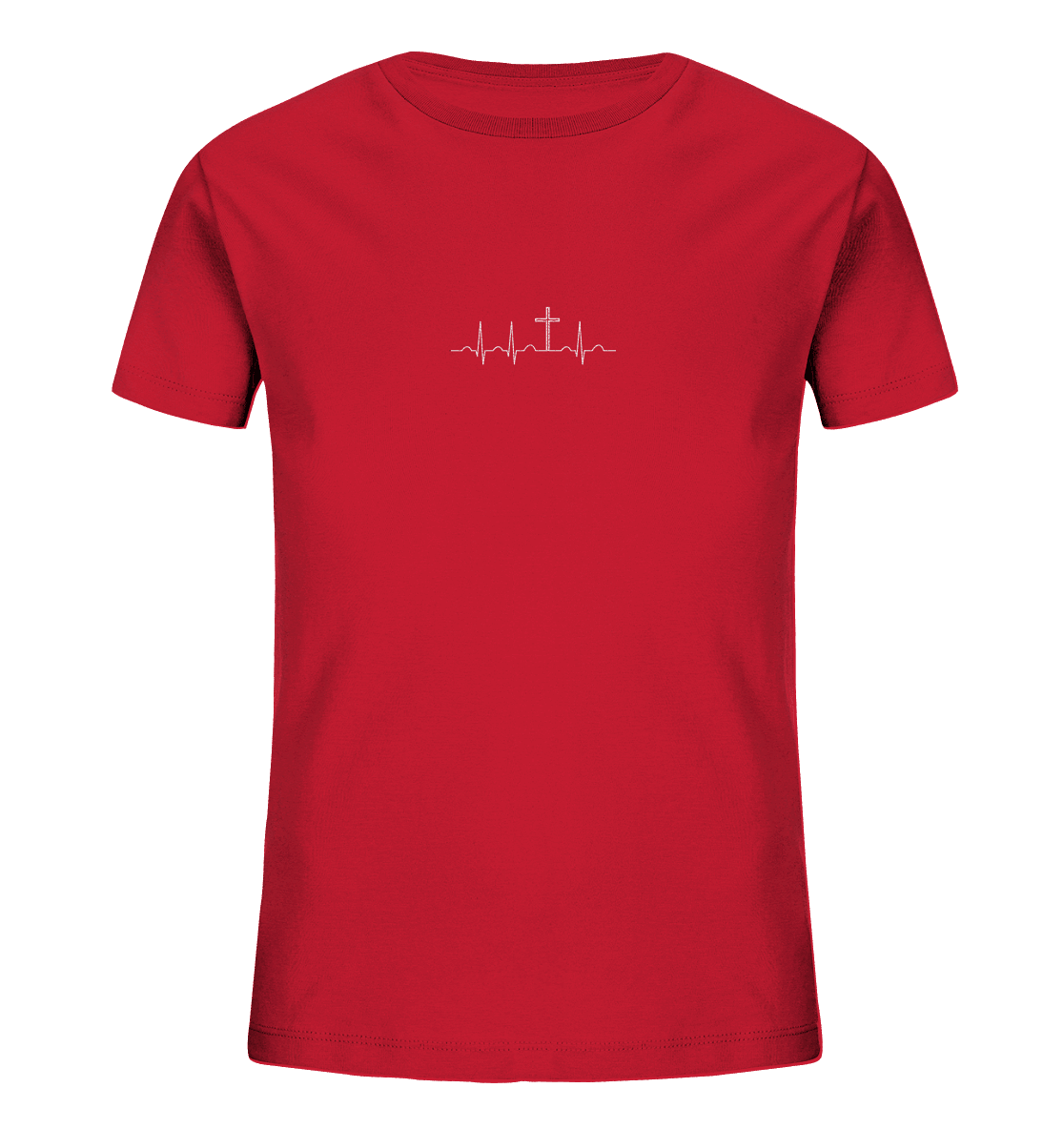 Mein Herz schlägt für Jesus - Kids Organic Shirt (Stick) - Kids & Babys - Red - GfoitMa