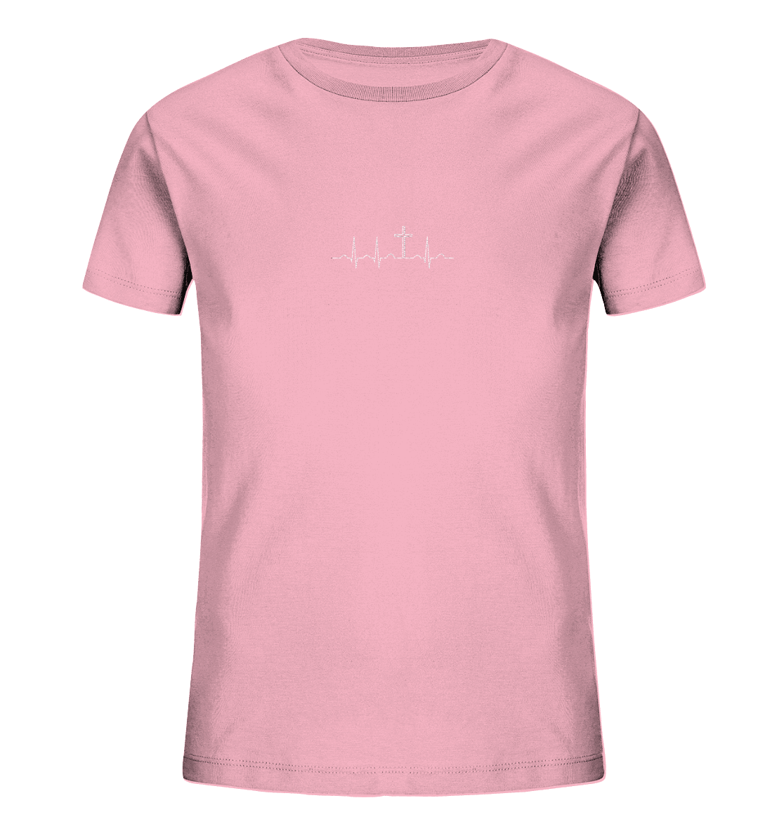 Mein Herz schlägt für Jesus - Kids Organic Shirt (Stick) - Kids & Babys - Cotton Pink - GfoitMa