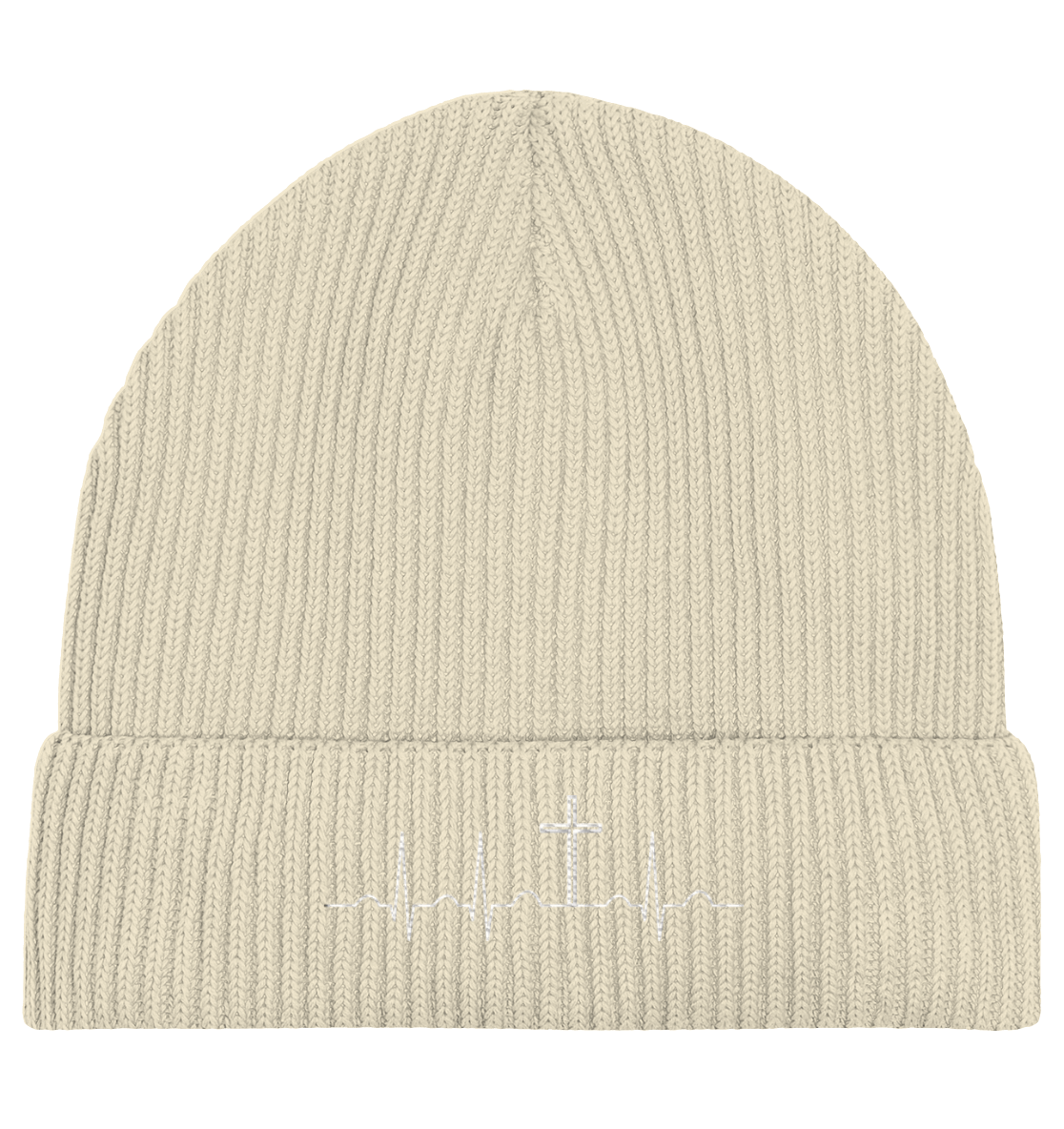 Mein Herz schlägt für Jesus - Organic Fisherman Beanie - Kappen & Mützen - Natural - GfoitMa