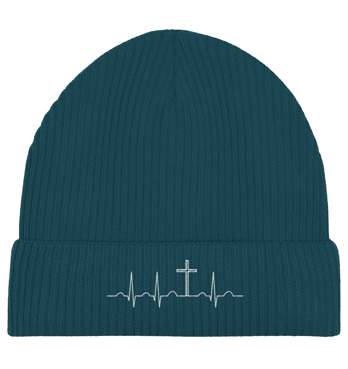 Mein Herz schlägt für Jesus - Organic Fisherman Beanie - Kappen & Mützen - Stargazer - GfoitMa